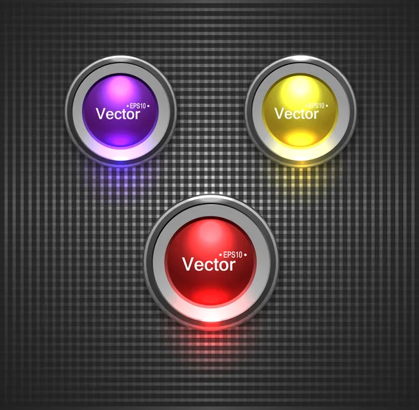 Botones brillantes coloridos, bombilla para su sitio — Vector de stock