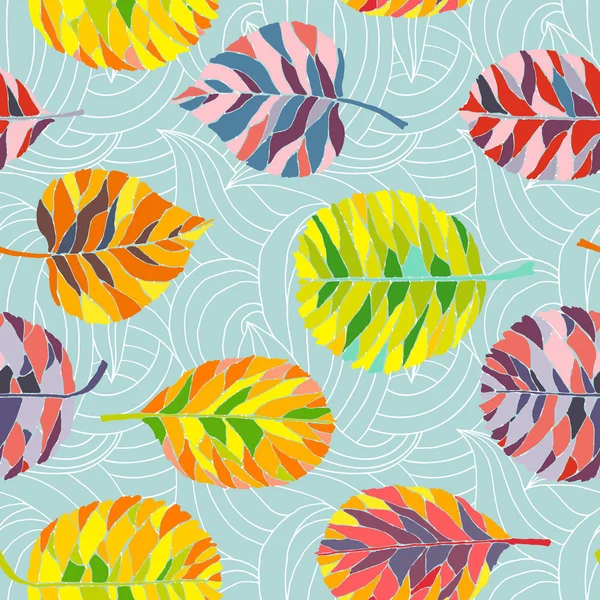 Renkli yapraklı pürüzsüz desen