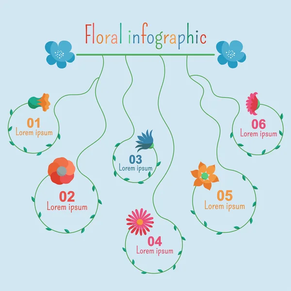 Elementos infográficos florales — Archivo Imágenes Vectoriales