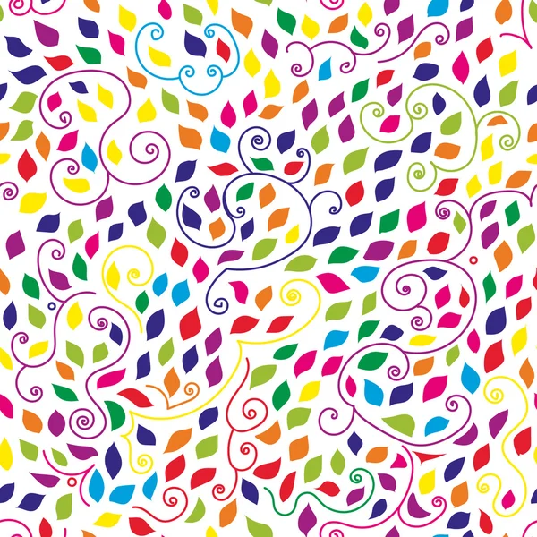 Seamless pattern with multicolor leaves — Stock Vector