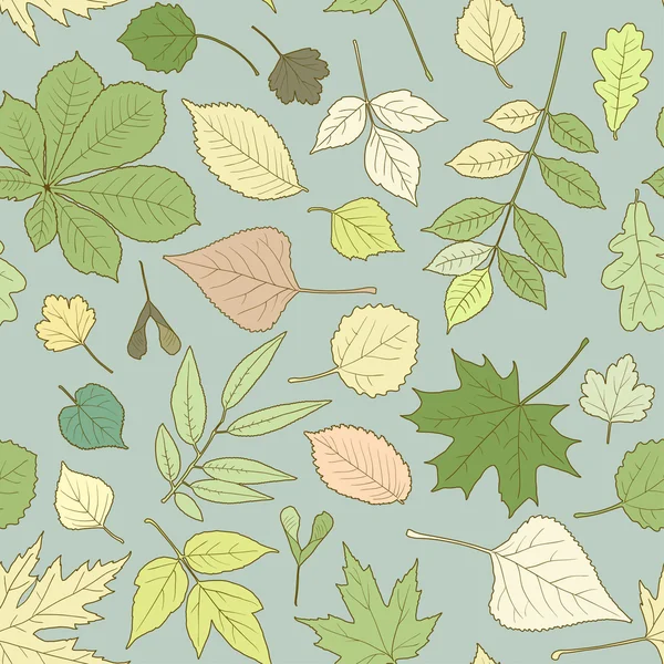 Бесшовный узор с листьями — стоковый вектор