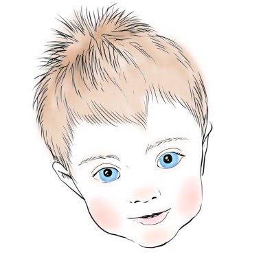 Küçük boy gülümseyerek yüzü