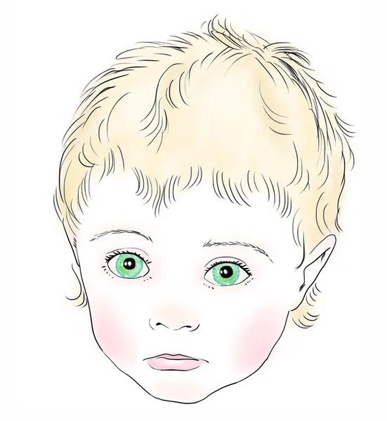 Ansikte av små barn — Stock vektor