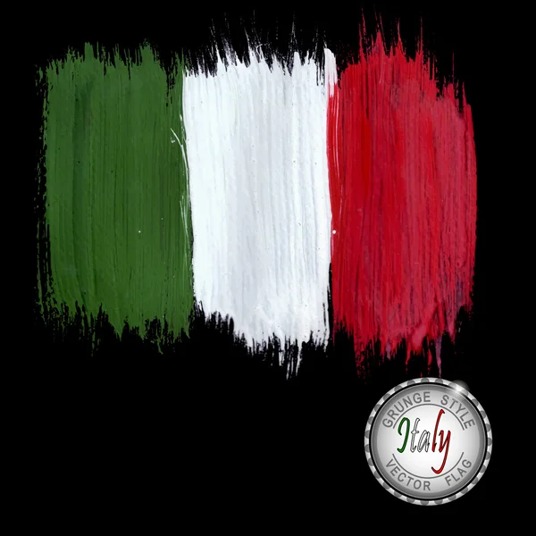 Bemalte Grunge Italien Flagge — Stockvektor
