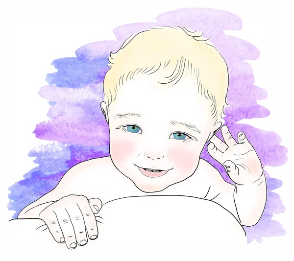 Potret bayi tersenyum Stok Vektor Bebas Royalti