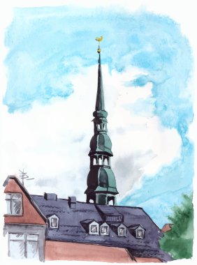 Watercolor Saint Peters church clipart