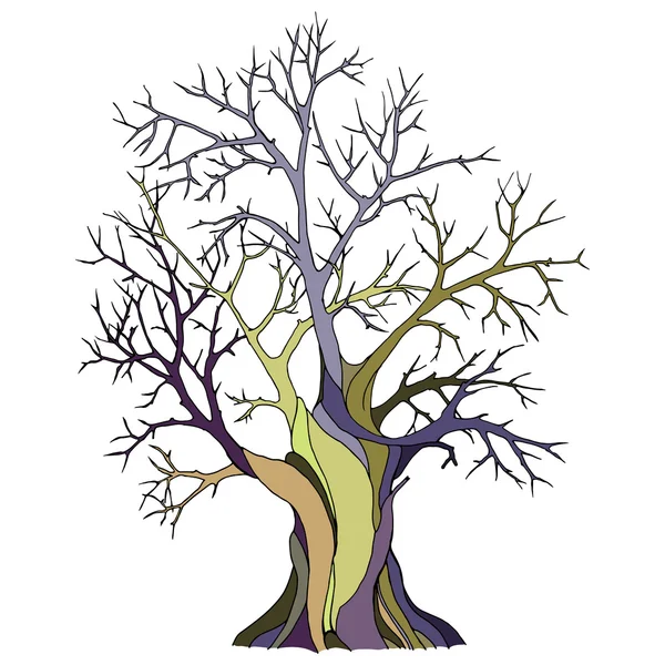 Árbol colorido con espinas — Archivo Imágenes Vectoriales