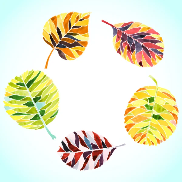 Кадр из ярких осенних листьев — стоковый вектор