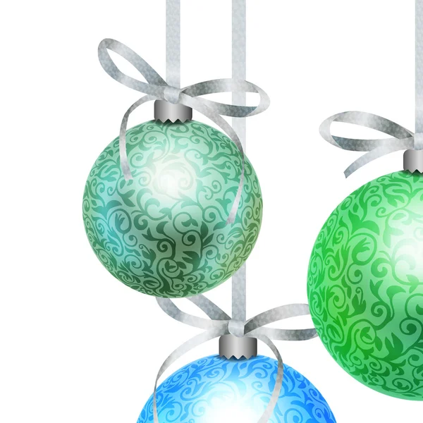 Christmas design with three balls — Stock Vector