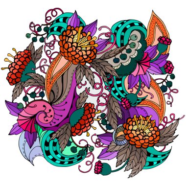 Yaprakları ile dekoratif çiçek arka plan