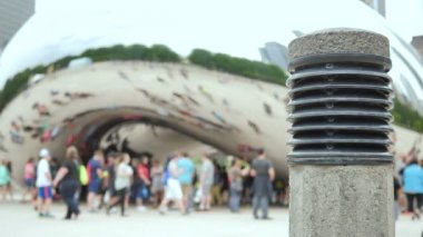 Turistler Chicago Millenium Park anıt fasulye