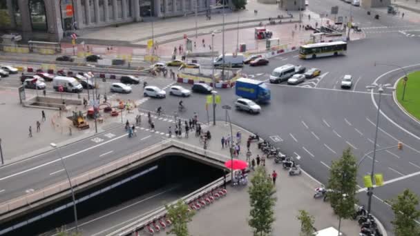 Stadt Platz Leben Verkehr Zeitraffer — Stockvideo