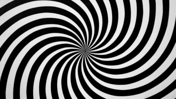 Black White Spiral Spinning Spiral Visual Effect — Stock Video