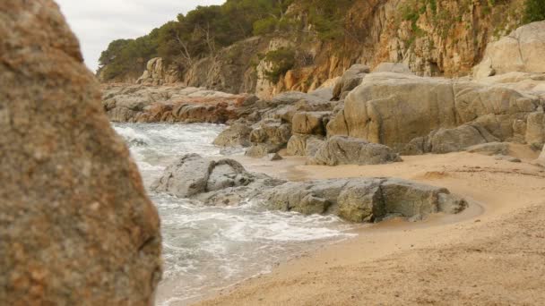 Virgin Mediterranean Beach at Sunrise — Stock Video