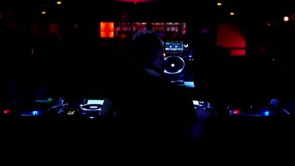 Barcelona à noite discoteca Dj festa sessão Sala Apolo — Vídeo de Stock