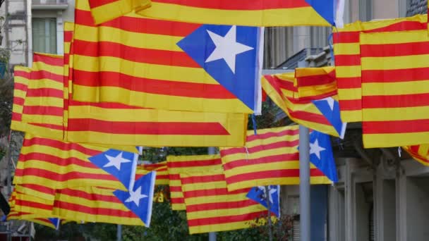 Vrijheid voor Catalonië onafhankelijkheid Flagstaff — Stockvideo