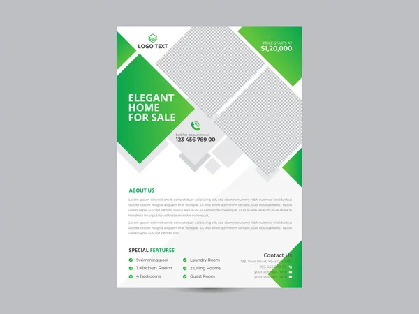 Immobilien Poster Design Vollständig Editierbar Flyer Design Template — Stockvektor