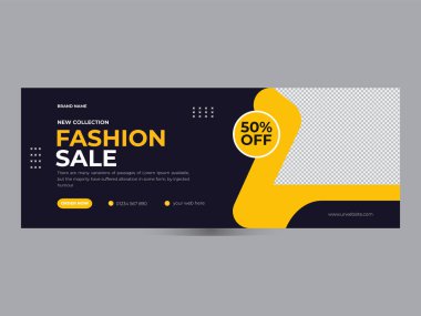 Moda Dijital Pazarlama Facebook kapağı reklamları web reklam şablonu