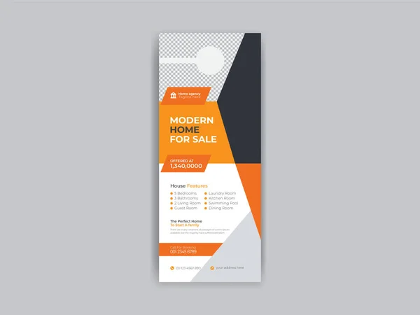 Real Estate Deur Hanger Moderne Deur Hanger Template Deur Hanger — Stockvector