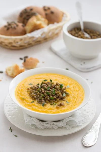 Pumpkin soup with lentils — Stock Image Pumpkin soup with lentils Stock Picture