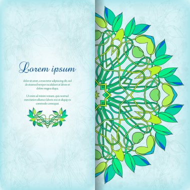 Çiçek simetrik süs ile vektör kartı