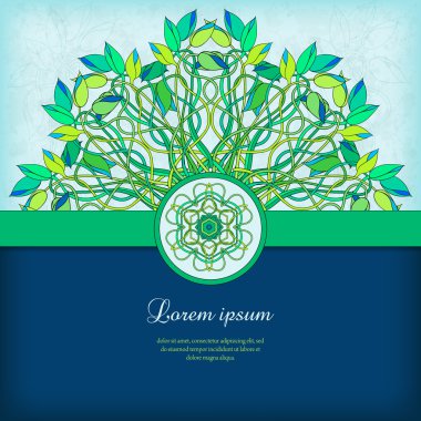 Çiçek simetrik süs ile vektör kartı