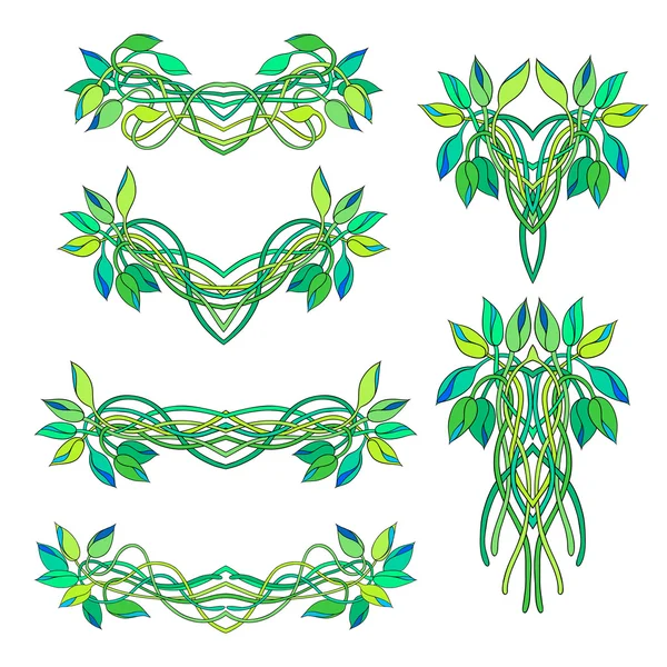 Conjunto de viñetas florales y ramos — Vector de stock