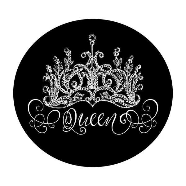 Drottning krona med bokstäver — Stock vektor
