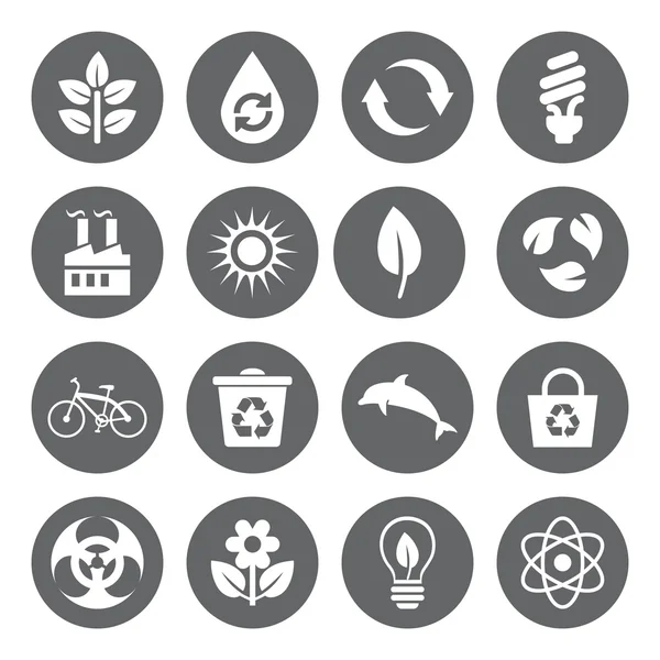 Set of vector Eco Icons in flat style — Stock Vector