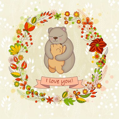 Vector cute card for Happy mothers day. vector Vector cute card for Happy mothers day. vector