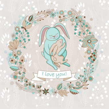 Mutlu anneler günü için vektör şirin kart.