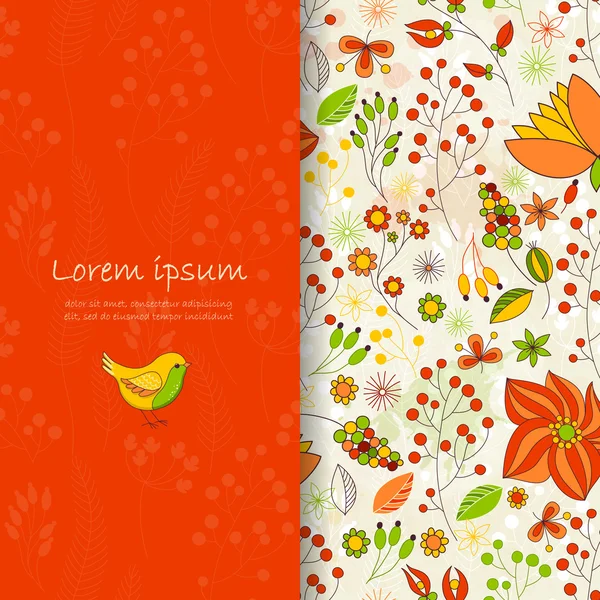 Yuvarlak çiçek desenli kart.