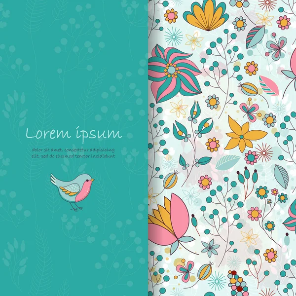 Yuvarlak çiçek desenli kart.