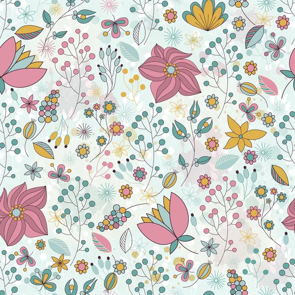 Seamless floral vector pattern — Stock Vector