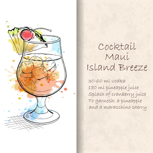 Cocktail Maui Island Breeze Cóctel Playa Con Una Cantidad Perfecta Ilustraciones De Stock Sin Royalties Gratis