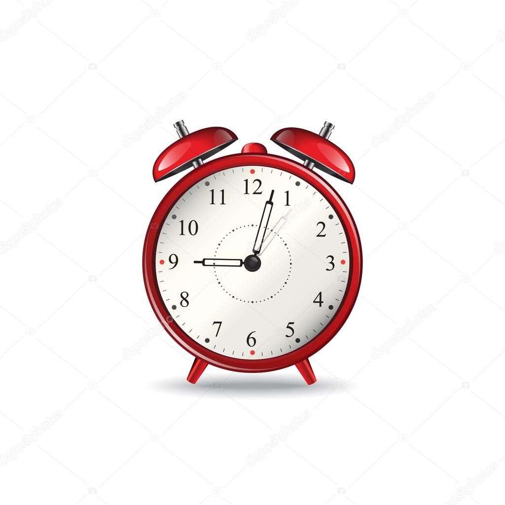 Alarm clock isolated on white