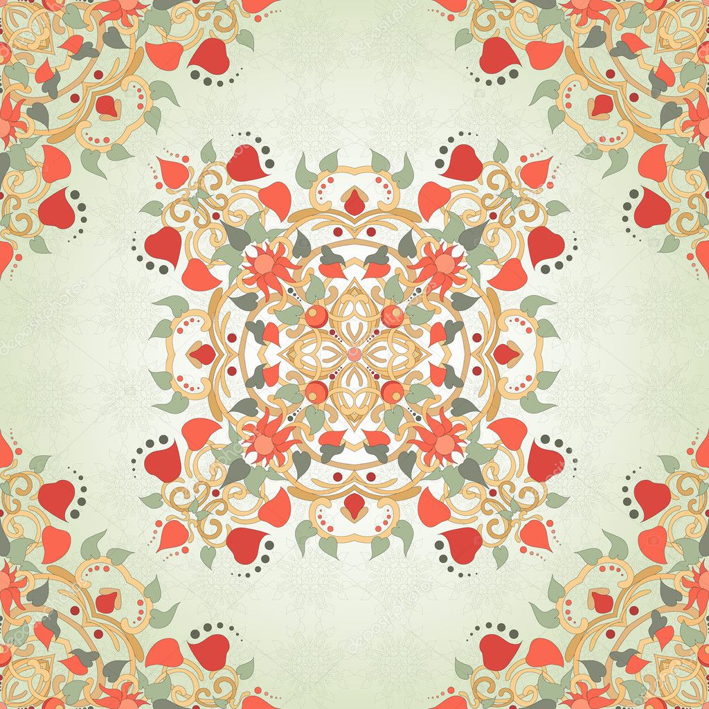 Background with floral symmetrical elements