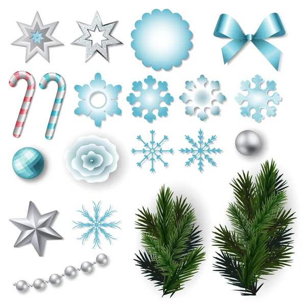 Set of elements for Christmas and New Year design — Stock Vector