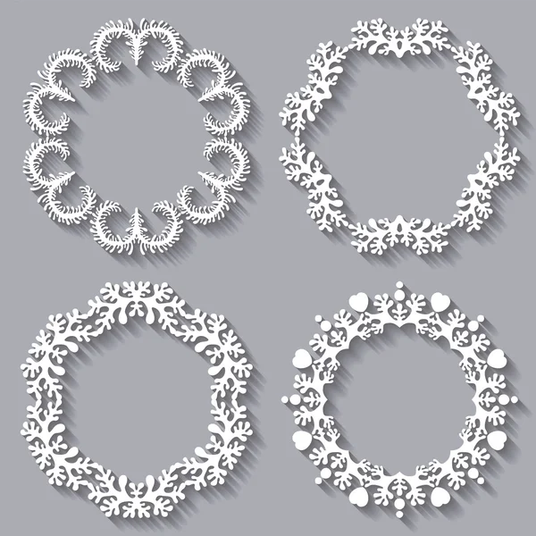 Conjunto de quatro molduras circulares para o seu design — Vetor de Stock