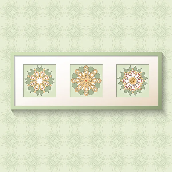 3D Resim çerçeve tasarım çiçek süslemeli.