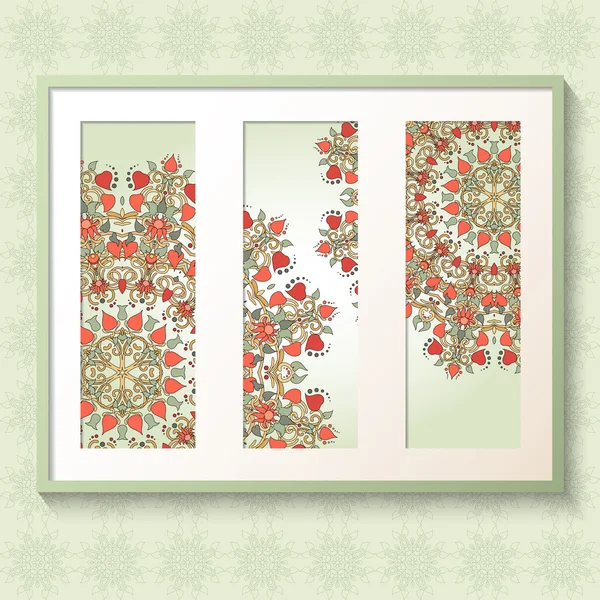 3D Resim çerçevesi yuvarlak çiçek süslemeli