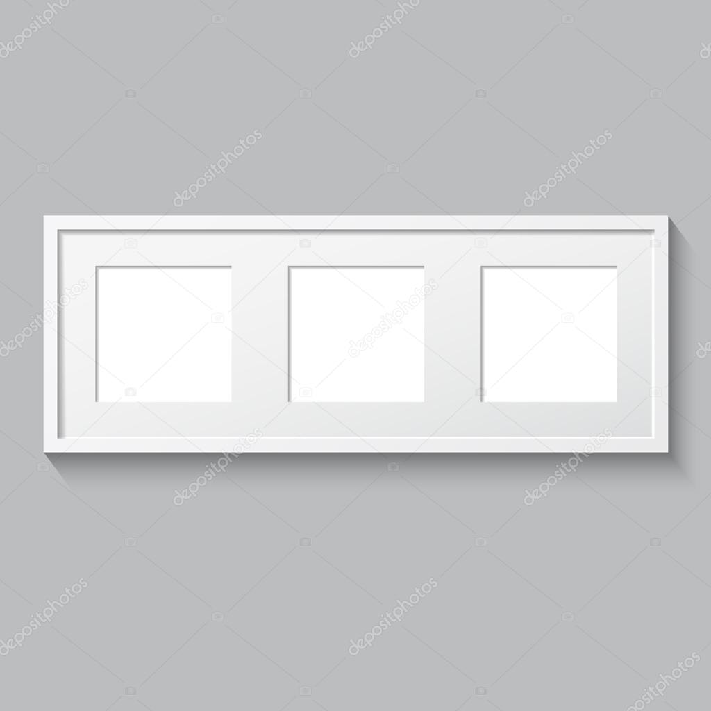 3D picture frame design for image or text. Triptych.