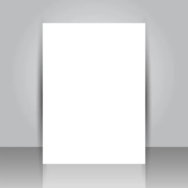Folheto branco Modelo de layout de design de folheto no fundo cinza . — Vetor de Stock