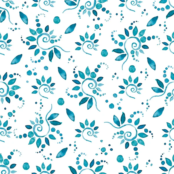 Motif floral aquarelle vectoriel sans couture — Image vectorielle