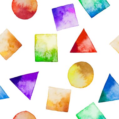 Sulu Boya geometrik şekiller ile sorunsuz arka plan