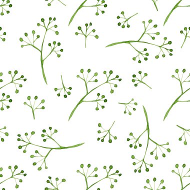 Suluboya çiçek elemanları ile sorunsuz vektör desen