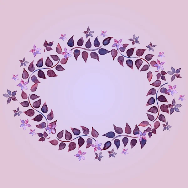 Tarjeta con marco floral acuarela . — Vector de stock