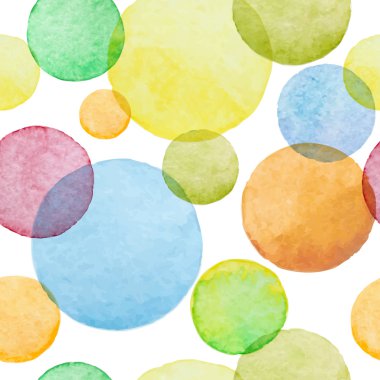 Pastel suluboya vektör daireler ile sorunsuz arka plan.