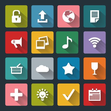 web ve mobil için düz simgeler