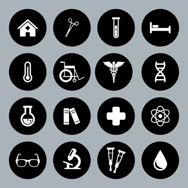 Set of vector Medical Icons in flat style — Stock Vector